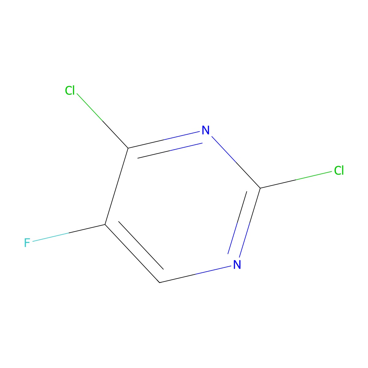 2,4-Dichloro-5-fluoropyrimidine molecular structure, CAS 2927-71-1