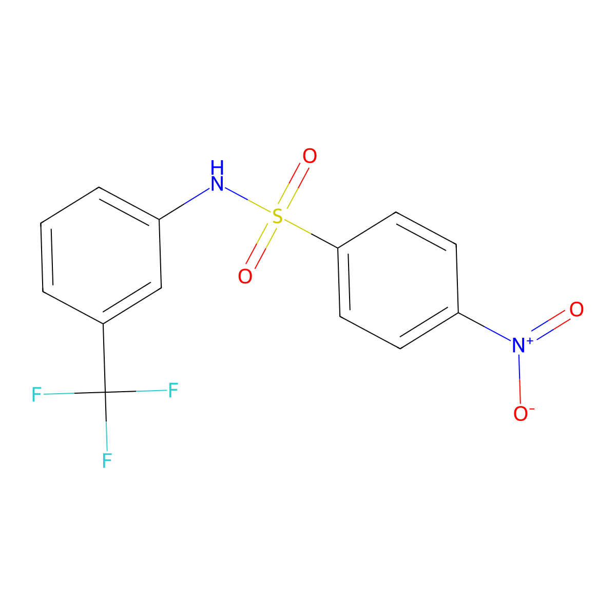 4-nitro-N-[3-(trifluoromethyl)phenyl]benzenesulfonamide molecular structure, CAS 2927-97-1