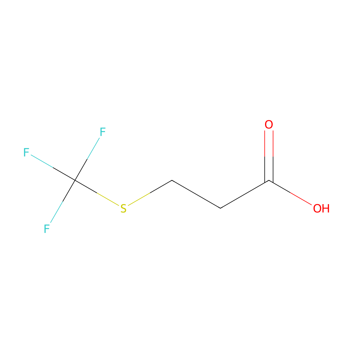 3-[(Trifluoromethyl)sulfanyl]propanoic acid molecular structure, CAS 29271-33-8
