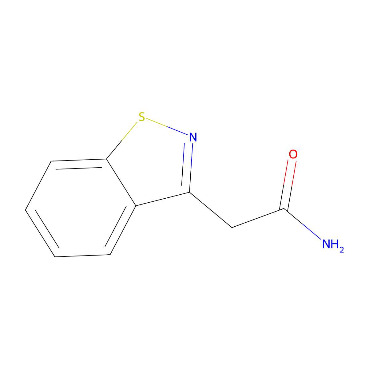 2-(1,2-Benzisothiazol-3-yl)acetamide molecular structure, CAS 29273-65-2