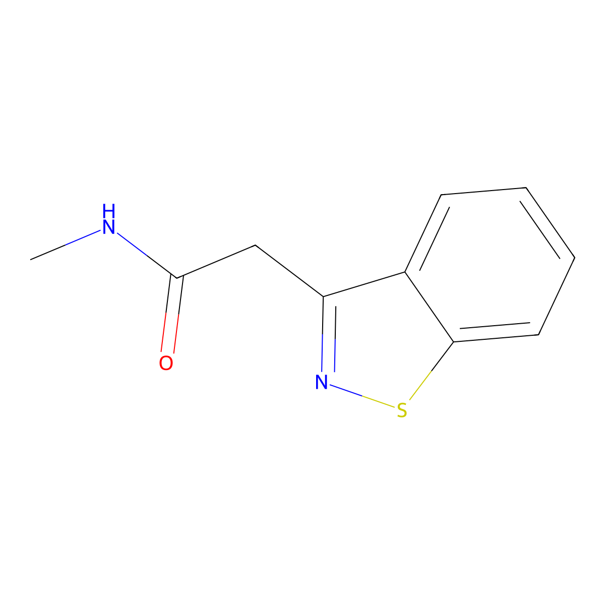 2-(1,2-benzothiazol-3-yl)-N-methylacetamide molecular structure, CAS 29273-66-3