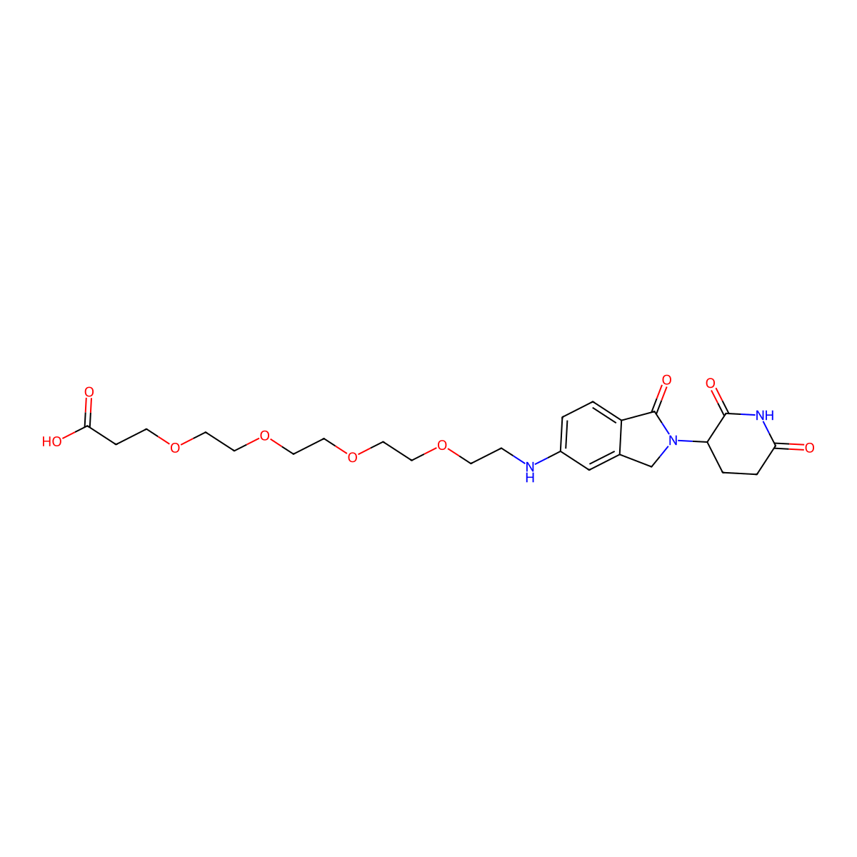 Glutarimide-Isoindolinone-NH-PEG4-COOH molecular structure, CAS 2927334-86-7