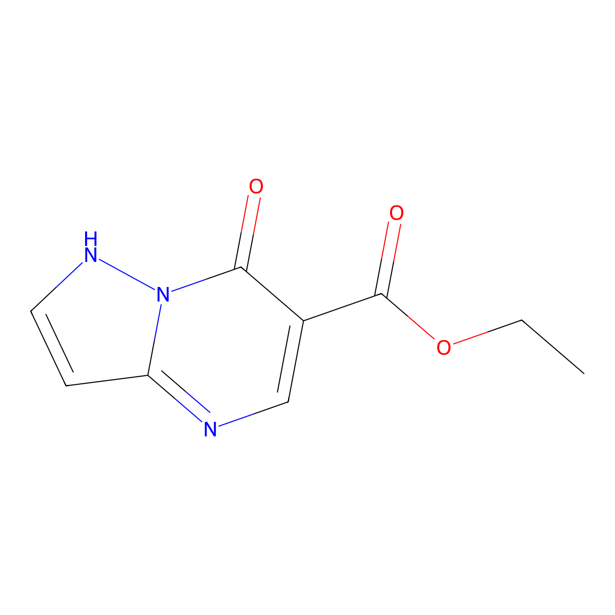 Ethyl 7-hydroxypyrazolo[1,5-a]pyrimidine-6-carboxylate molecular structure, CAS 29274-18-8