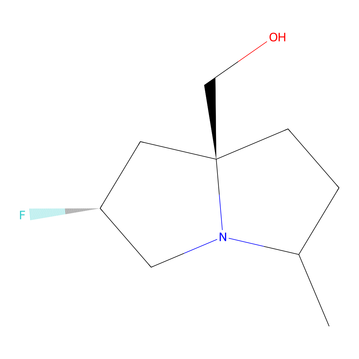 ((2R,7AS)-2-fluoro-5-methyltetrahydro-1H-pyrrolizin-7a(5H)-yl)methanol molecular structure, CAS 2927440-58-0