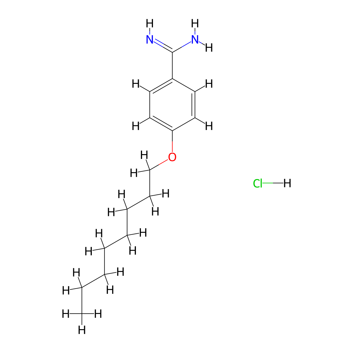 4-n-Octyloxybenzamidine hydrochloride molecular structure, CAS 29277-10-9