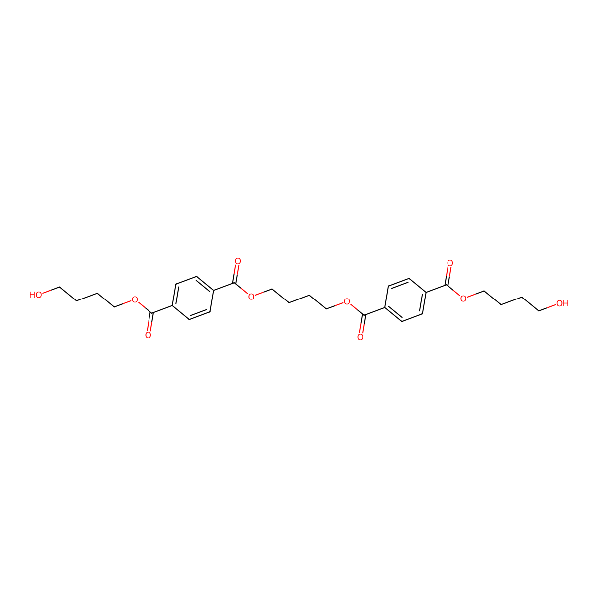 O,O'-Butane-1,4-diyl bis(4-hydroxybutyl) diterephthalate molecular structure, CAS 29278-67-9