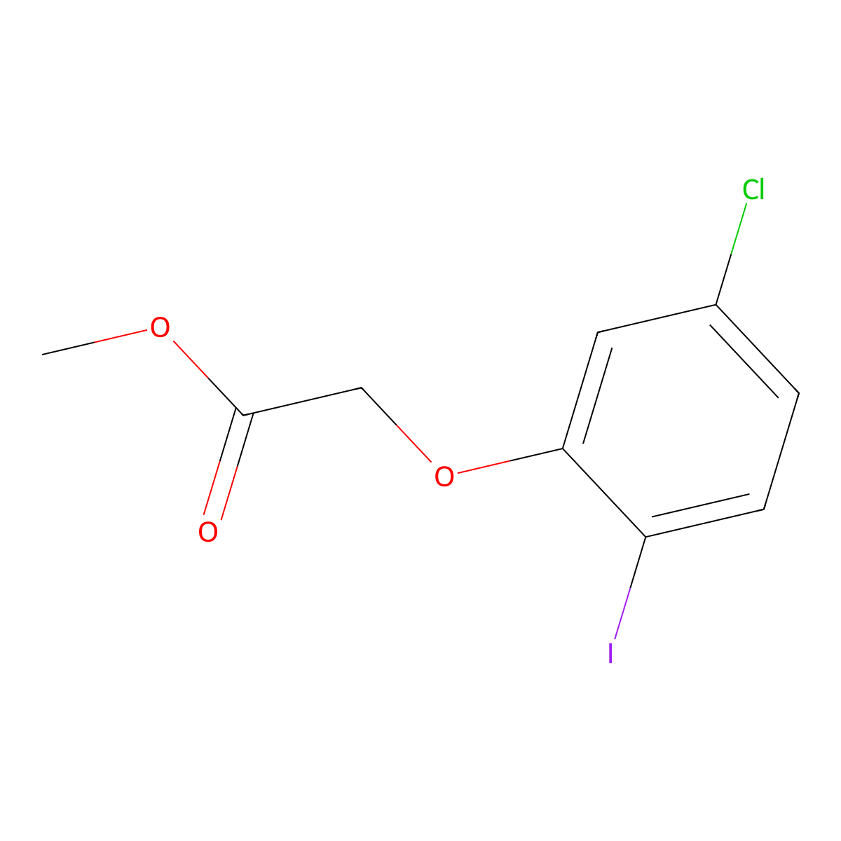 Methyl 2-(5-chloro-2-iodophenoxy)acetate molecular structure, CAS 2927907-71-7