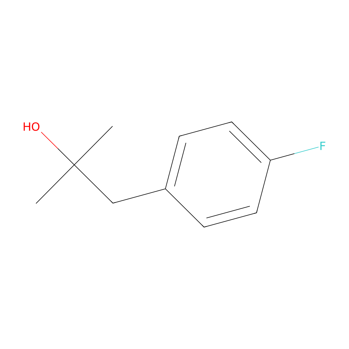 1-(4-Fluorophenyl)-2-methyl-2-propanol molecular structure, CAS 2928-17-8