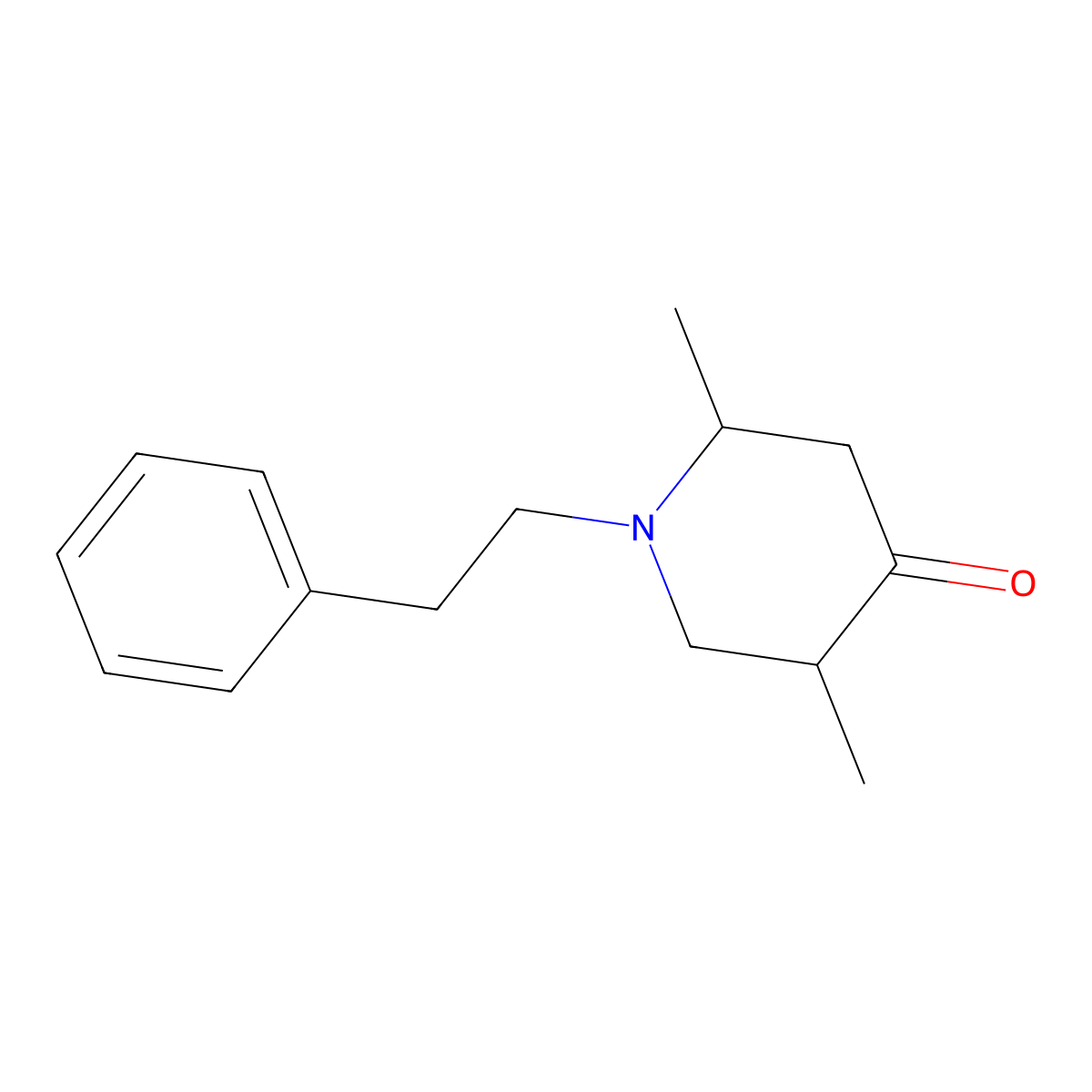 2,5-Dimethyl-1-phenethylpiperidin-4-one molecular structure, CAS 29280-78-2