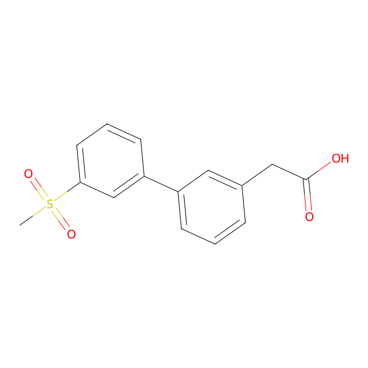 2-(3'-(Methylsulfonyl)-[1,1'-biphenyl]-3-yl)acetic acid molecular structure, CAS 2928029-31-4