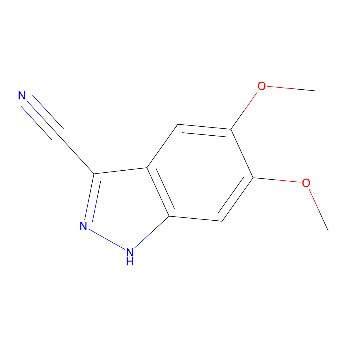 5,6-Dimethoxy-1H-indazole-3-carbonitrile molecular structure, CAS 29281-09-2