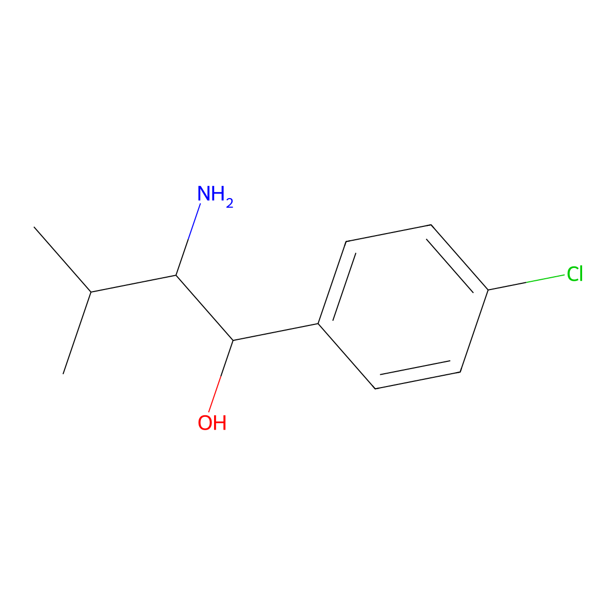 2-Amino-1-(4-chlorophenyl)-3-methylbutan-1-ol molecular structure, CAS 292820-73-6