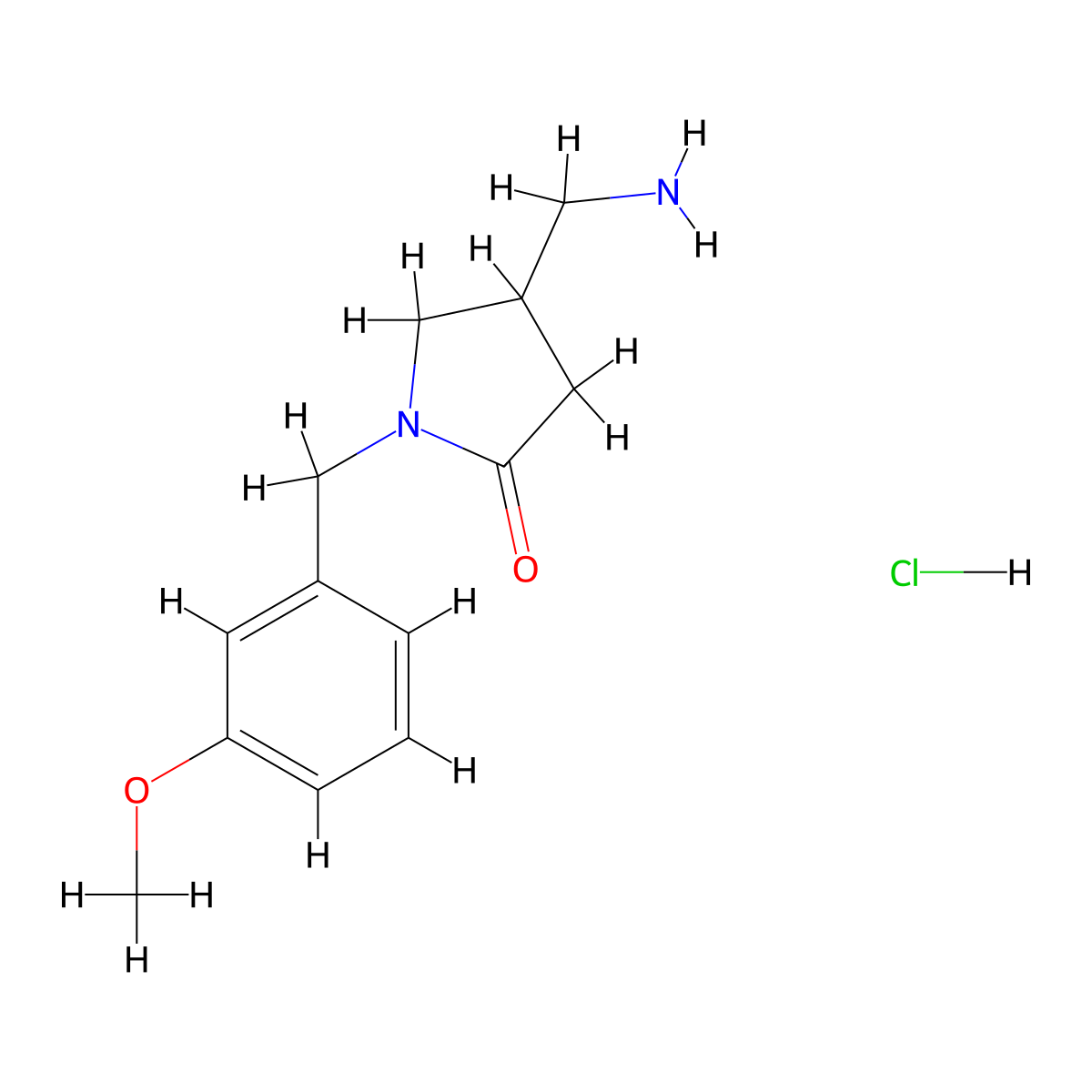 (4R)-4-(aminomethyl)-1-[(3-methoxyphenyl)methyl]pyrrolidin-2-one molecular structure, CAS 2928244-04-4