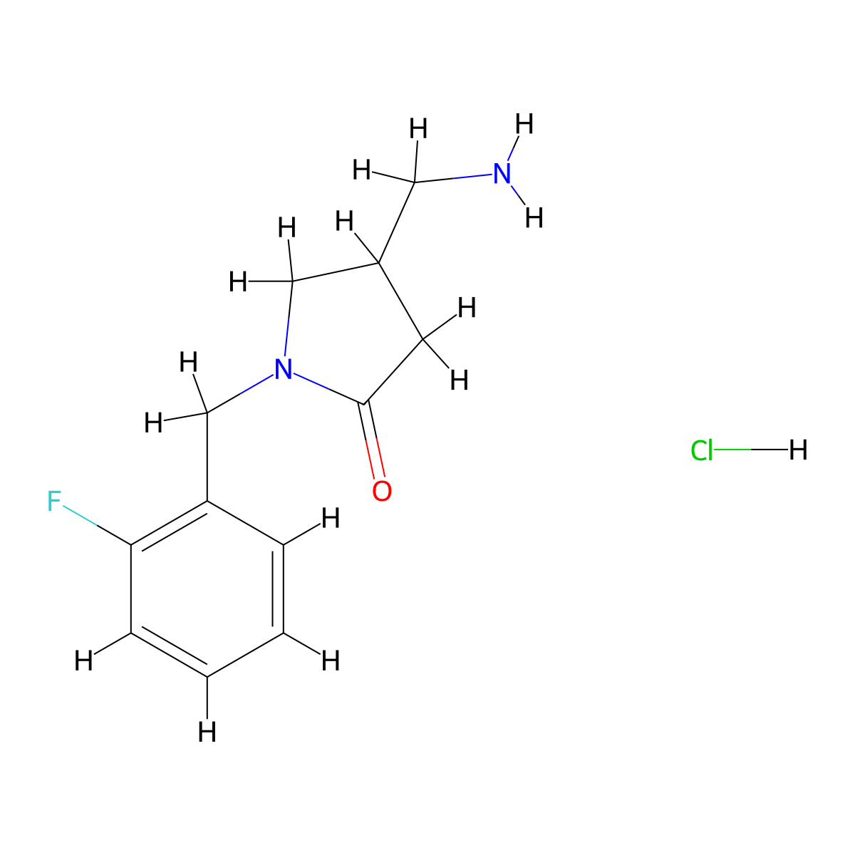 (4R)-4-(aminomethyl)-1-[(2-fluorophenyl)methyl]pyrrolidin-2-one molecular structure, CAS 2928244-10-2