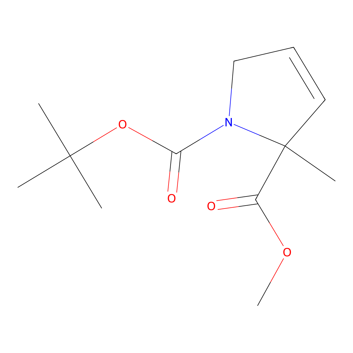 1-tert-butyl 2-methyl 2-methyl-2,5-dihydro-1H-pyrrole-1,2-dicarboxylate molecular structure, CAS 292825-83-3