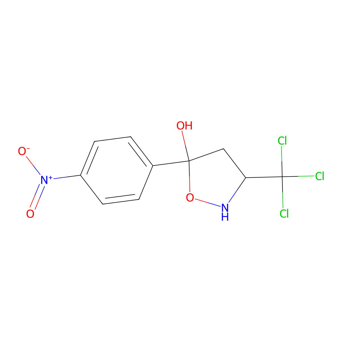 5-(4-Nitrophenyl)-3-(trichloromethyl)-1,2-oxazolidin-5-ol molecular structure, CAS 292826-60-9