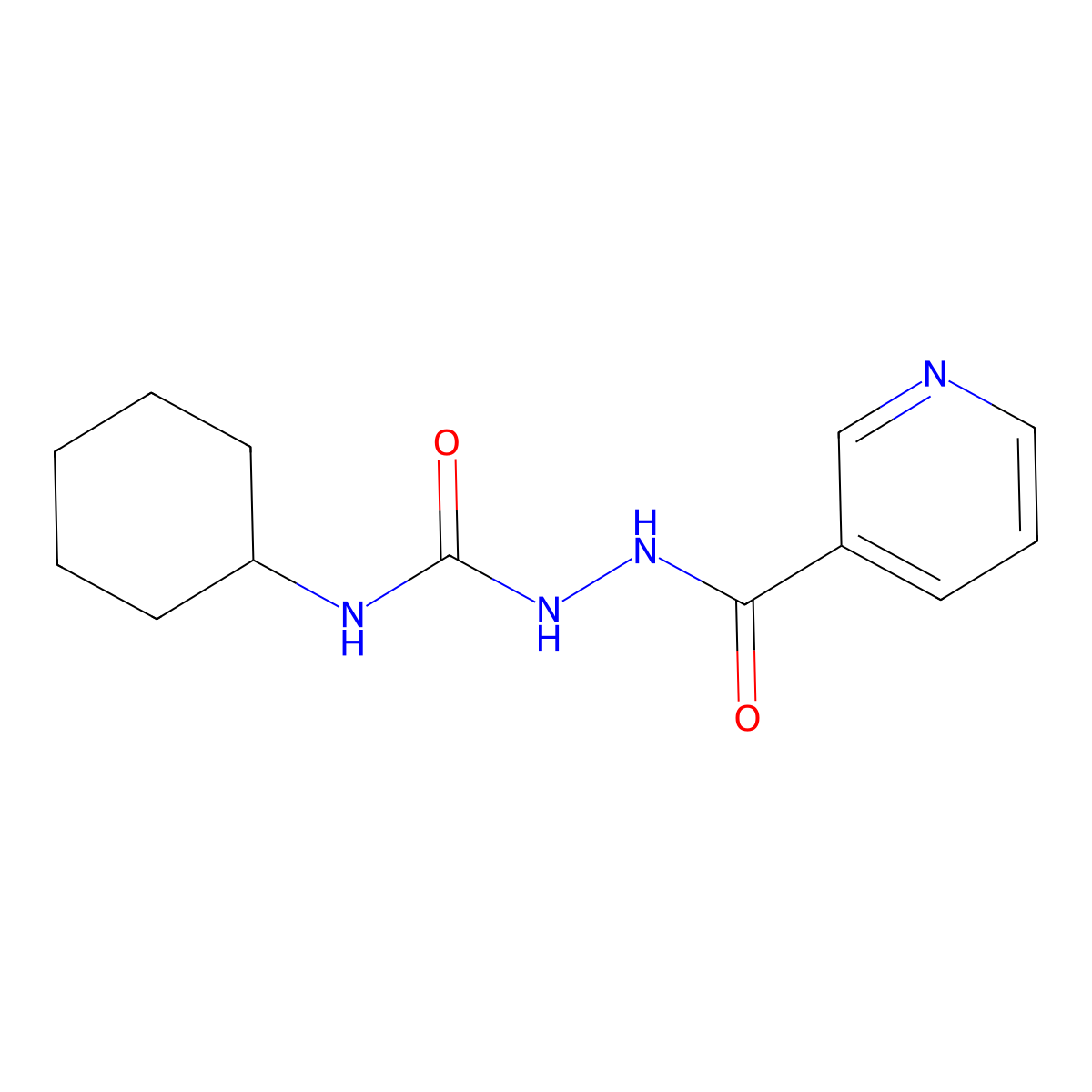 1-Cyclohexyl-3-(pyridine-3-carbonylamino)urea molecular structure, CAS 292826-65-4
