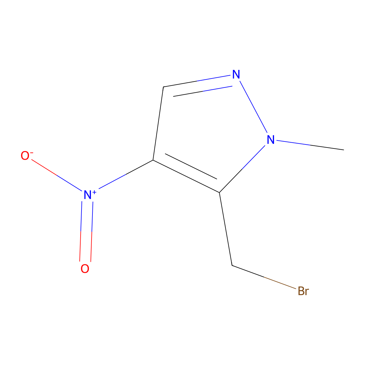 5-(bromomethyl)-1-methyl-4-nitro-1H-pyrazole molecular structure, CAS 292826-77-8