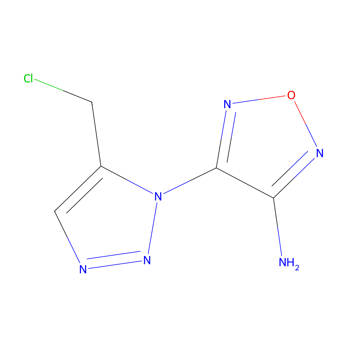 4-[5-(chloromethyl)-1H-1,2,3-triazol-1-yl]-1,2,5-oxadiazol-3-amine molecular structure, CAS 292836-22-7