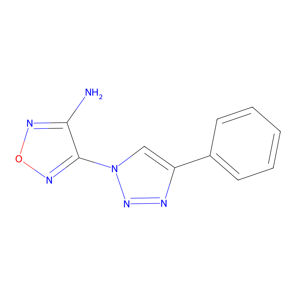 4-(4-phenyl-1H-1,2,3-triazol-1-yl)-1,2,5-oxadiazol-3-amine molecular structure, CAS 292836-23-8
