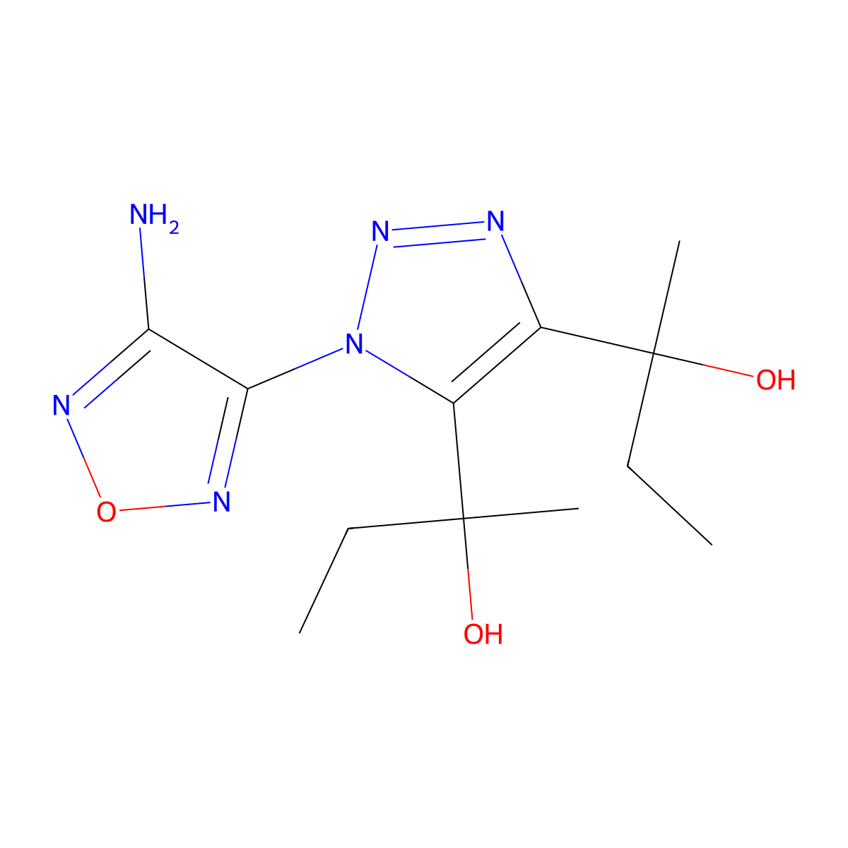 2-[1-(4-Amino-1,2,5-oxadiazol-3-yl)-5-(2-hydroxybutan-2-yl)triazol-4-yl]butan-2-ol molecular structure, CAS 292836-32-9