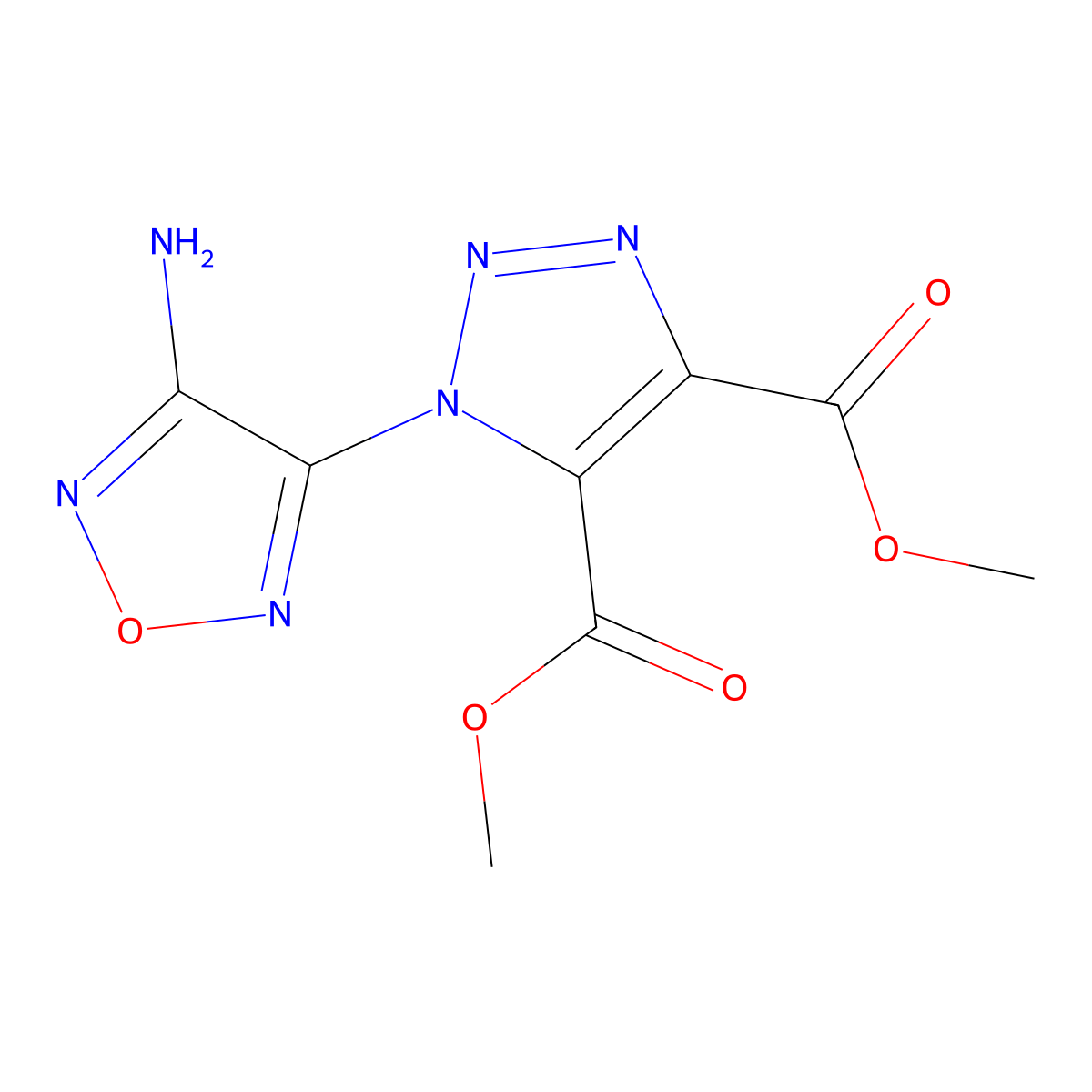 4,5-Dimethyl 1-(4-amino-1,2,5-oxadiazol-3-yl)-1H-1,2,3-triazole-4,5-dicarboxylate molecular structure, CAS 292836-34-1
