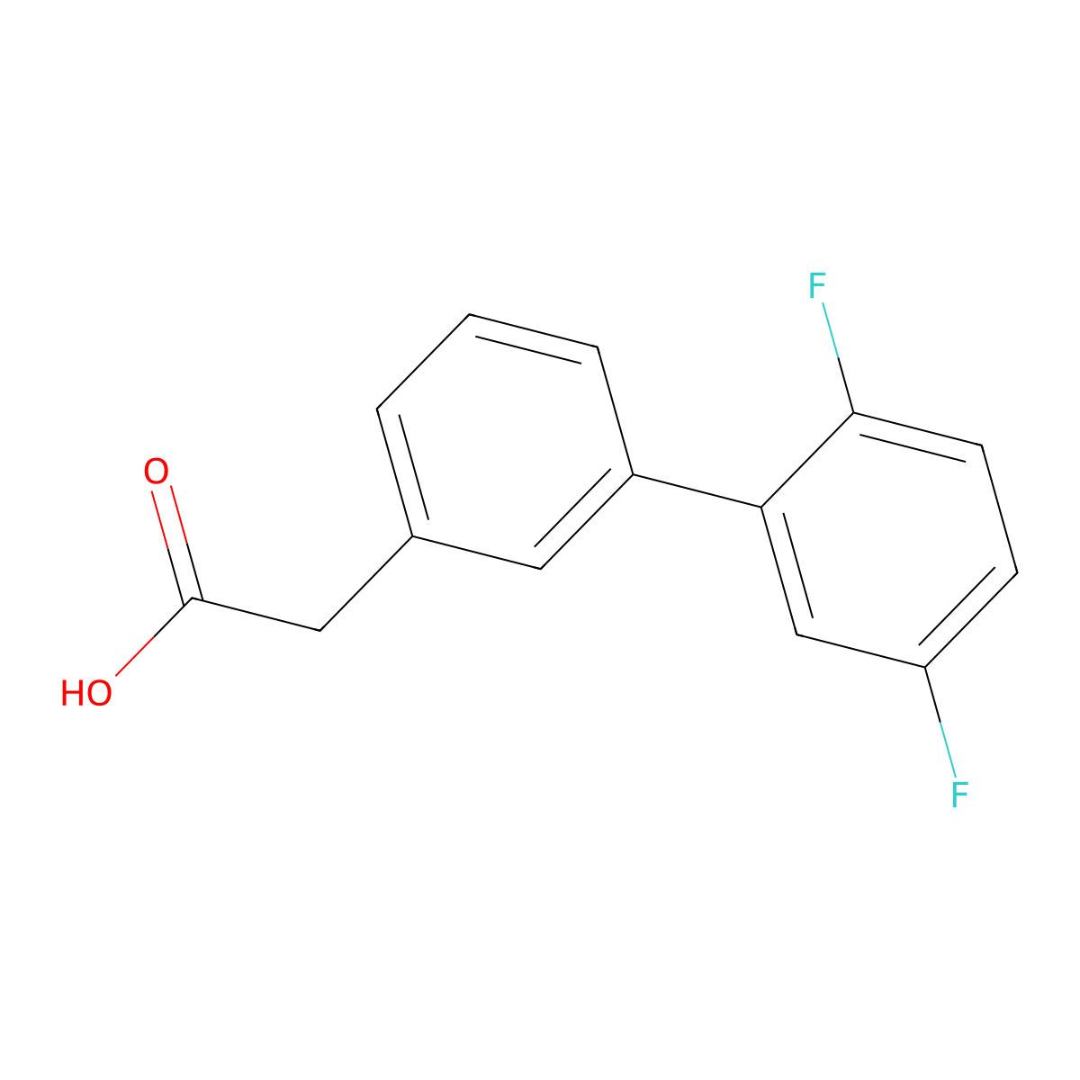 2-(2',5'-Difluoro-[1,1'-biphenyl]-3-yl)acetic acid molecular structure, CAS 2928364-75-2