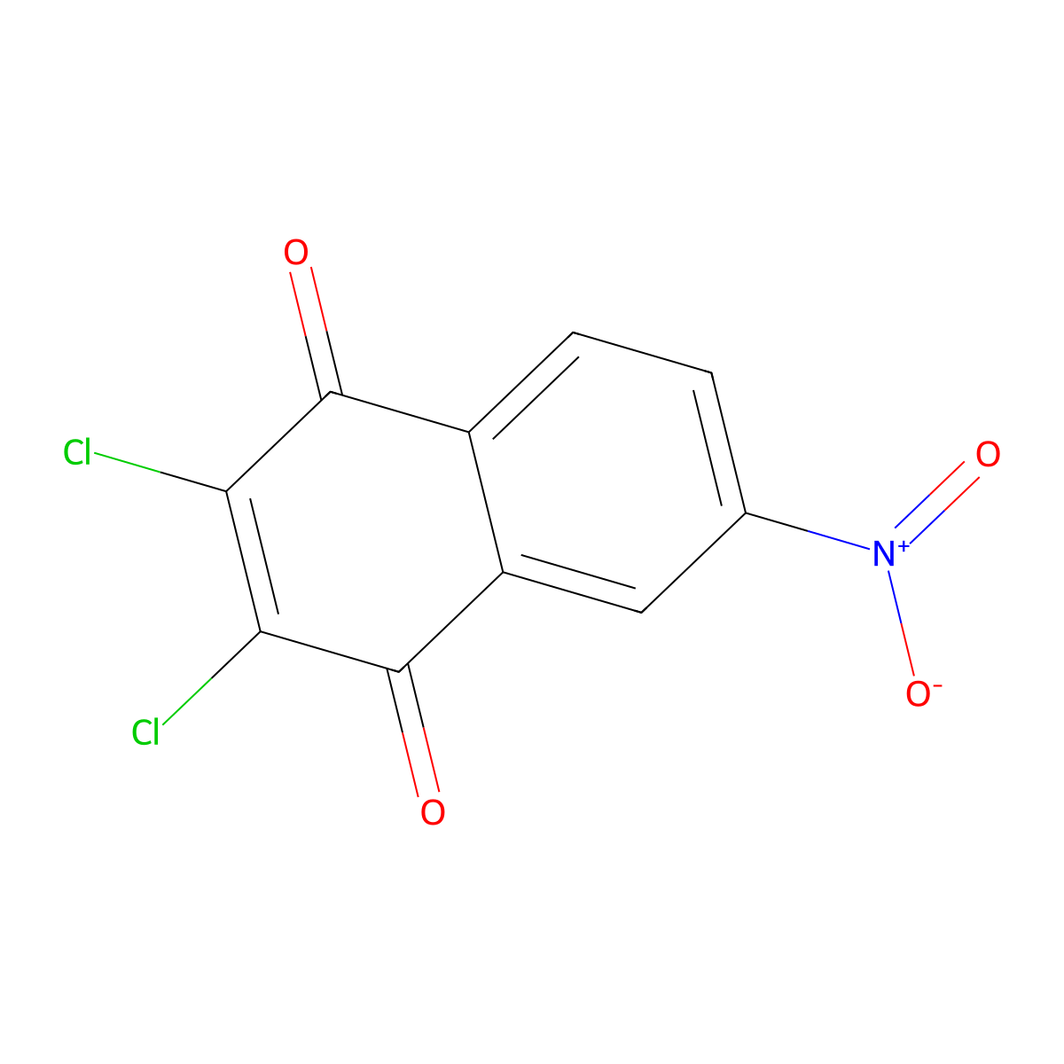 2,3-Dichloro-6-nitronaphthalene-1,4-dione molecular structure, CAS 29284-76-2