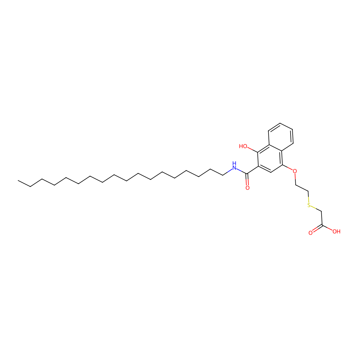2-[2-[4-Hydroxy-3-(octadecylcarbamoyl)naphthalen-1-yl]oxyethylsulfanyl]acetic acid molecular structure, CAS 292841-39-5