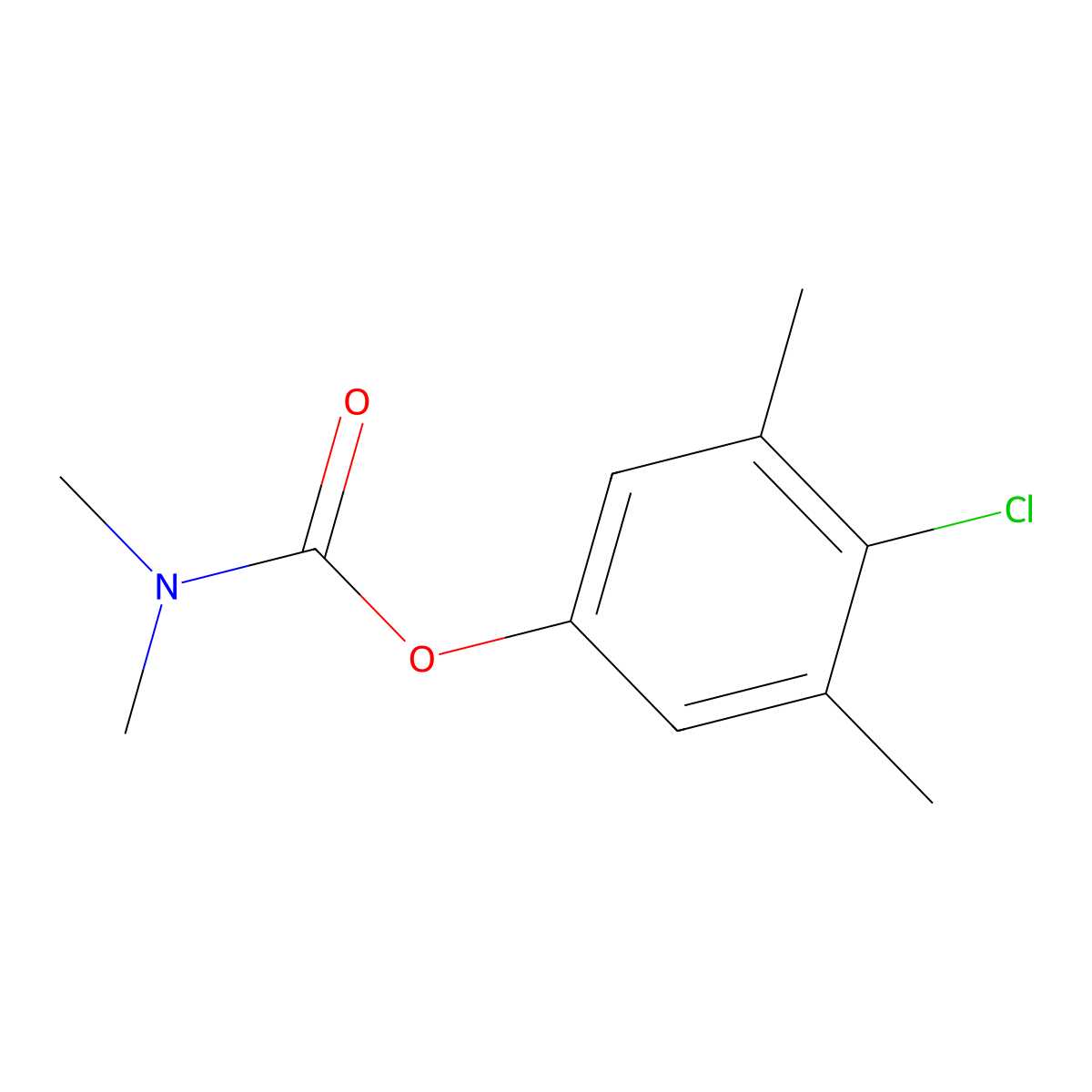 4-Chloro-3,5-dimethylphenyl dimethylcarbamate molecular structure, CAS 29285-61-8