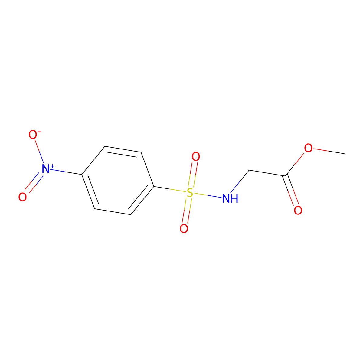 Methyl 2-[(4-nitrophenyl)sulfonylamino]acetate molecular structure, CAS 292850-05-6