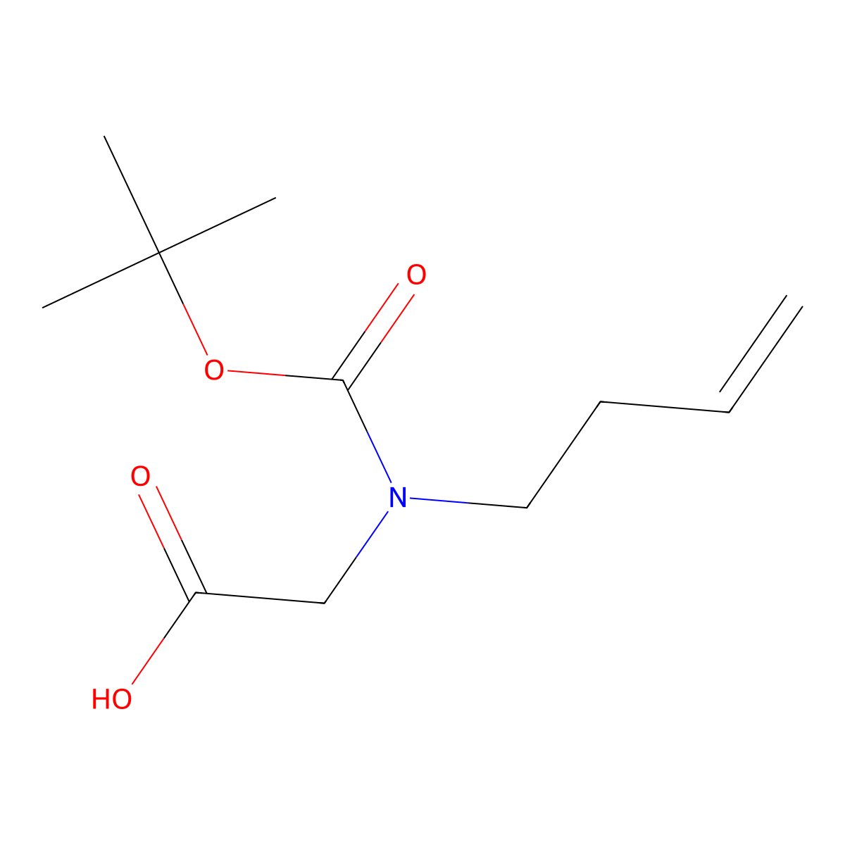 2-[(But-3-en-1-yl)[(tert-butoxy)carbonyl]amino]acetic acid molecular structure, CAS 292850-11-4
