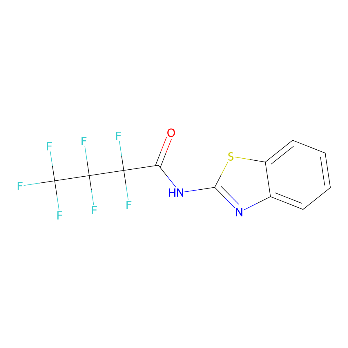 N-(1,3-Benzothiazol-2-yl)-2,2,3,3,4,4,4-heptafluorobutanamide molecular structure, CAS 292852-07-4