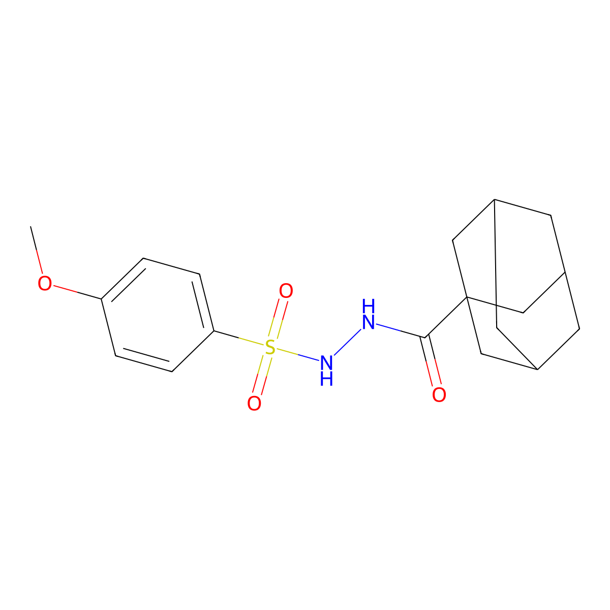N'-(4-methoxyphenyl)sulfonyladamantane-1-carbohydrazide molecular structure, CAS 292852-17-6