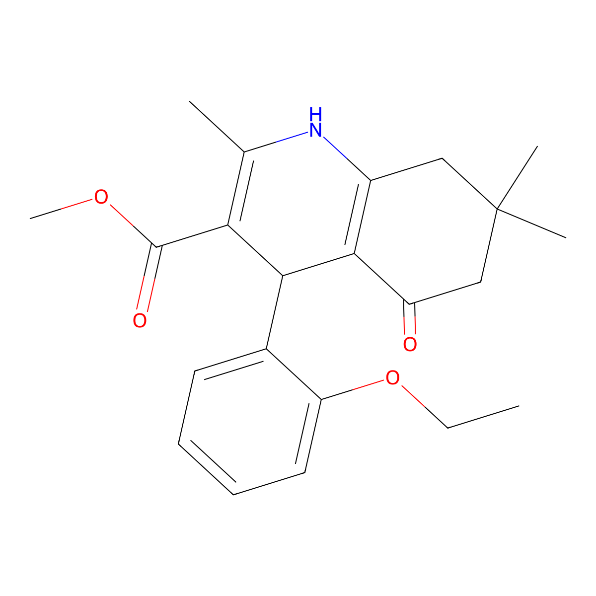 Methyl 4-(2-ethoxyphenyl)-2,7,7-trimethyl-5-oxo-1,4,5,6,7,8-hexahydroquinoline-3-carboxylate molecular structure, CAS 292852-20-1
