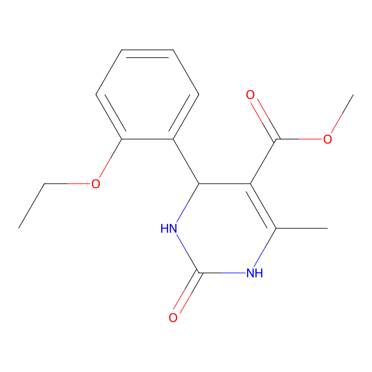 Methyl 4-(2-ethoxyphenyl)-6-methyl-2-oxo-1,2,3,4-tetrahydropyrimidine-5-carboxylate molecular structure, CAS 292852-25-6