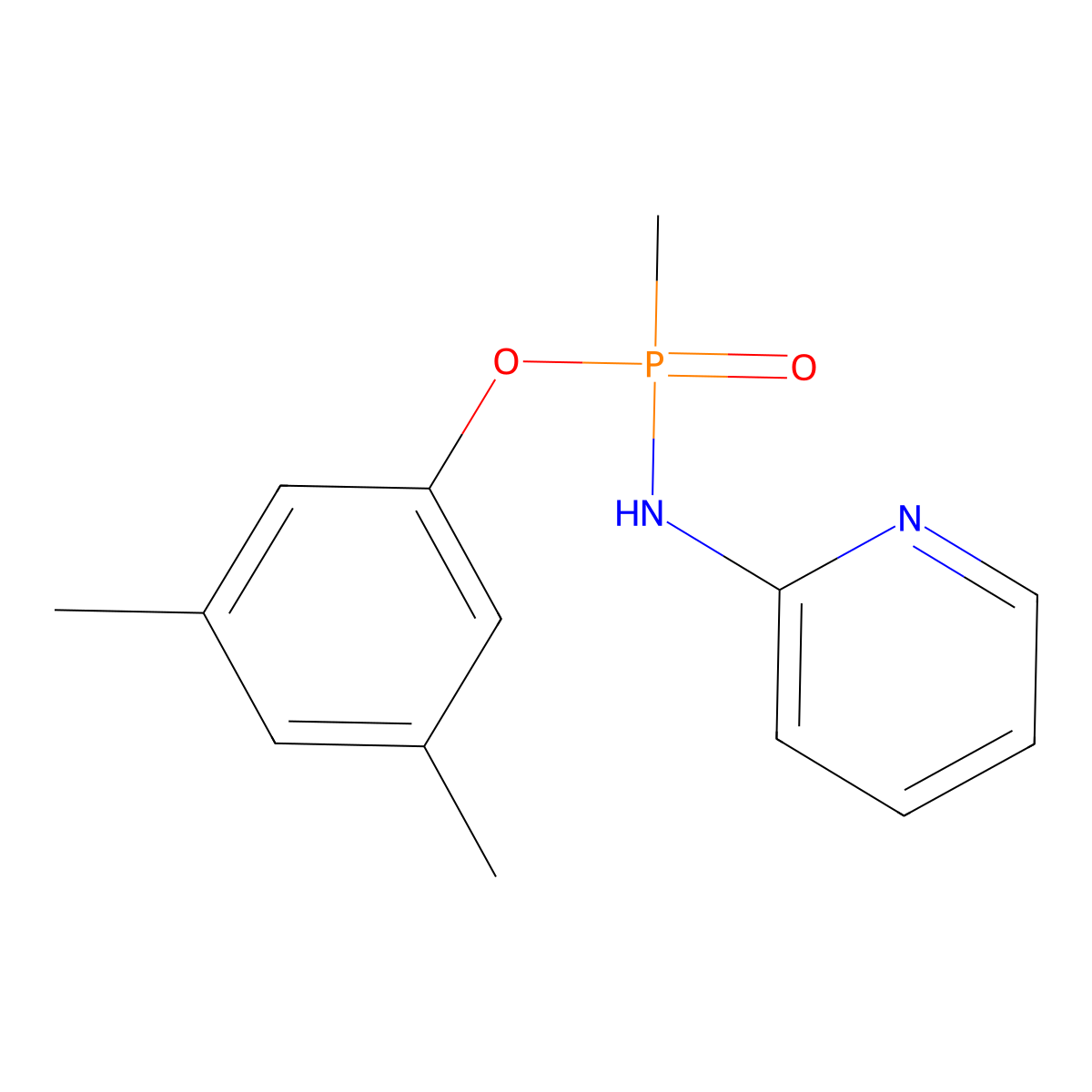 n-[(3,5-Dimethylphenoxy)(methyl)phosphoryl]pyridin-2-amine molecular structure, CAS 292852-62-1