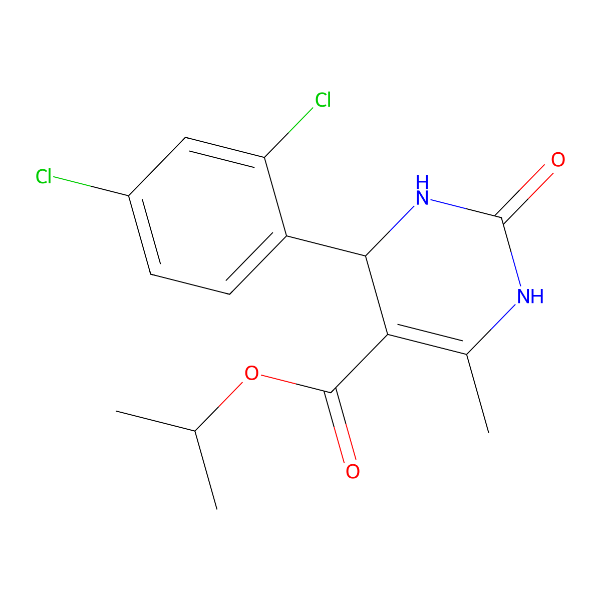 Propan-2-yl 4-(2,4-dichlorophenyl)-6-methyl-2-oxo-1,2,3,4-tetrahydropyrimidine-5-carboxylate molecular structure, CAS 292853-08-8