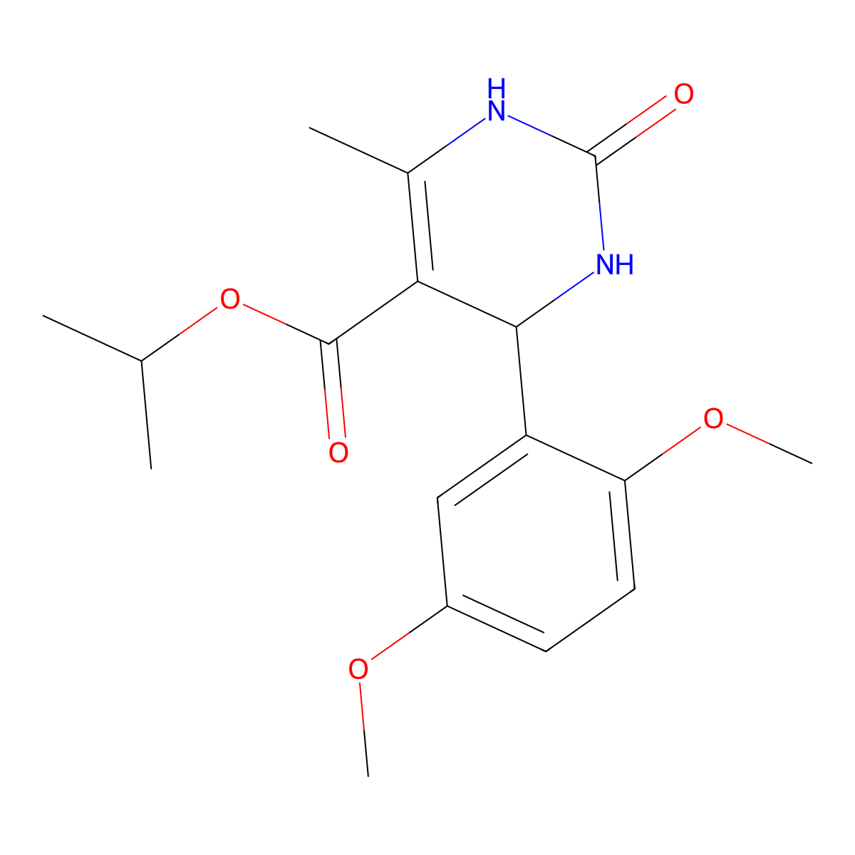 Propan-2-yl 4-(2,5-dimethoxyphenyl)-6-methyl-2-oxo-1,2,3,4-tetrahydropyrimidine-5-carboxylate molecular structure, CAS 292853-10-2