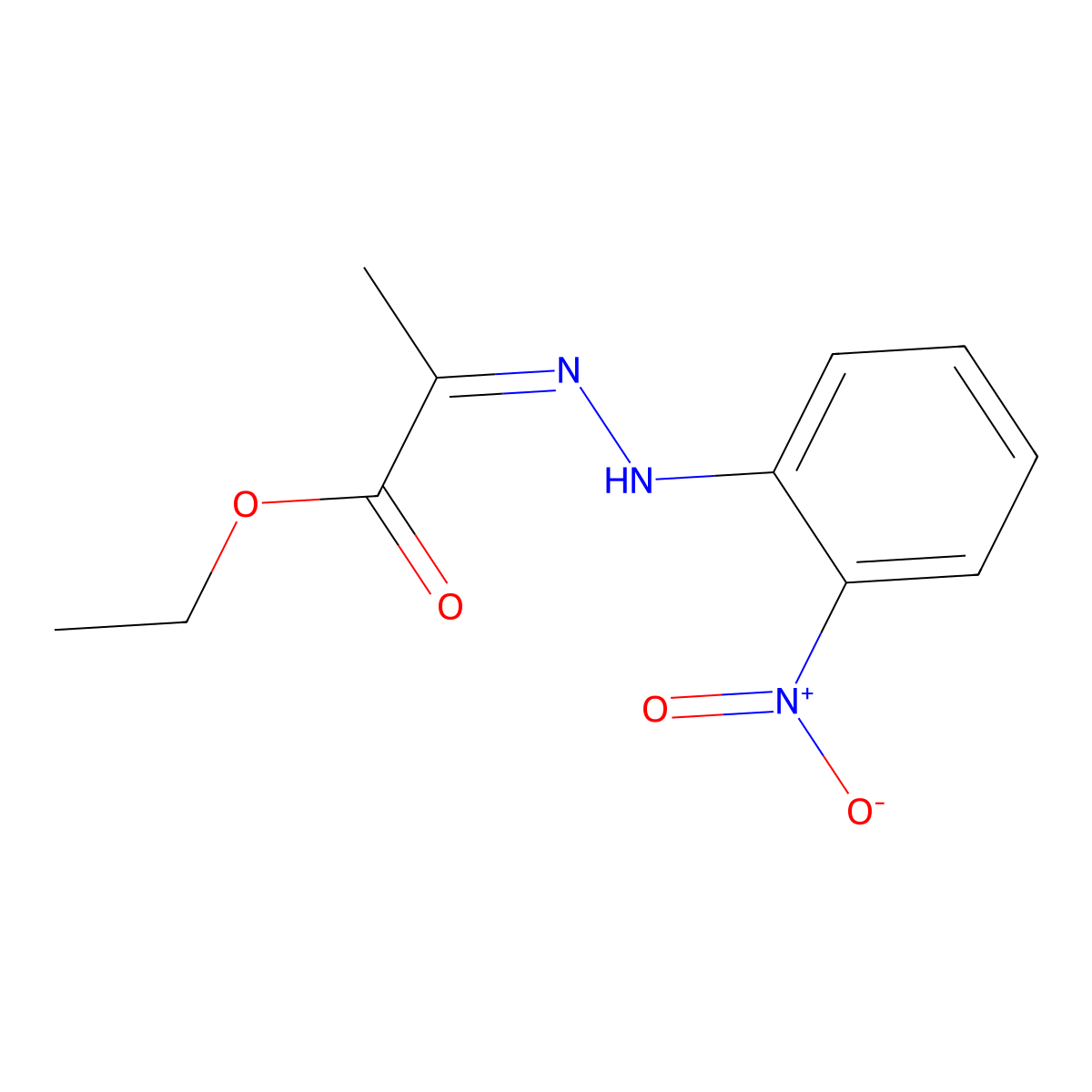 Ethyl 2-[2-(2-nitrophenyl)hydrazin-1-ylidene]propanoate molecular structure, CAS 292853-66-8