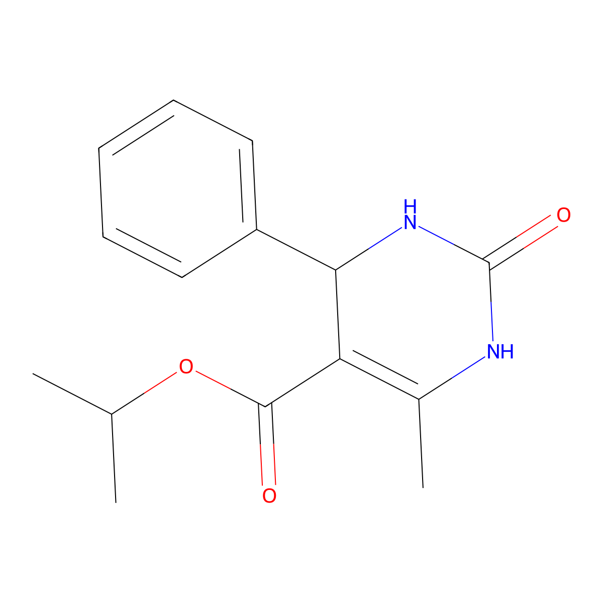 Propan-2-yl 6-methyl-2-oxo-4-phenyl-1,2,3,4-tetrahydropyrimidine-5-carboxylate molecular structure, CAS 292855-67-5