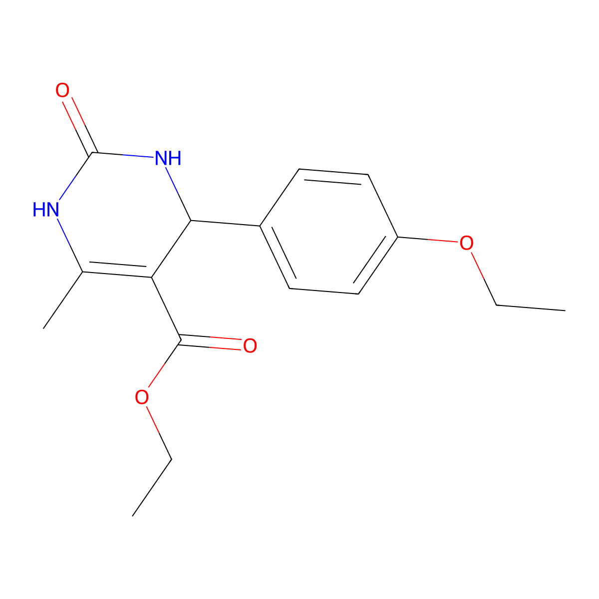 Ethyl 4-(4-ethoxyphenyl)-6-methyl-2-oxo-1,2,3,4-tetrahydropyrimidine-5-carboxylate molecular structure, CAS 292855-68-6