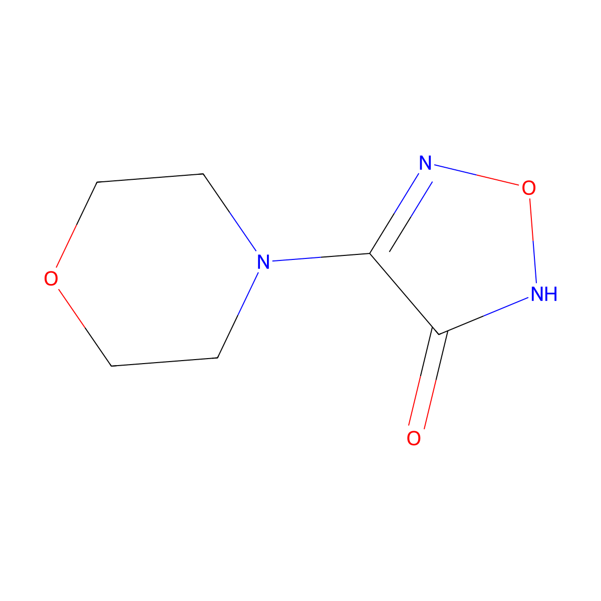3-Hydroxy-4-(morpholin-4-yl)-1,2,5-oxadiazole molecular structure, CAS 292856-46-3