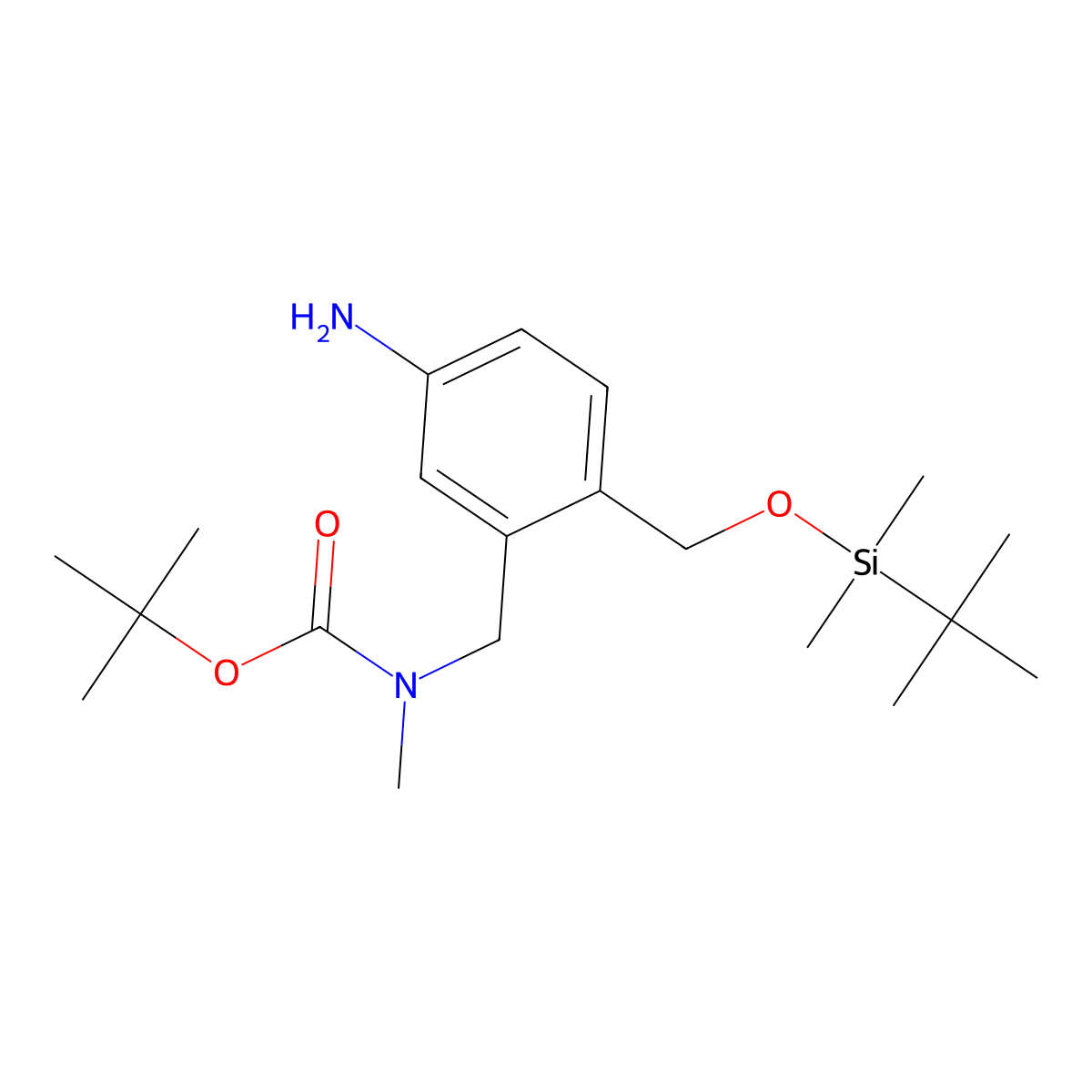 3-[[Boc-(methyl)amino]methyl]-4-[[(tert-butyldimethylsilyl)oxy]methyl]aniline molecular structure, CAS 2928560-17-0