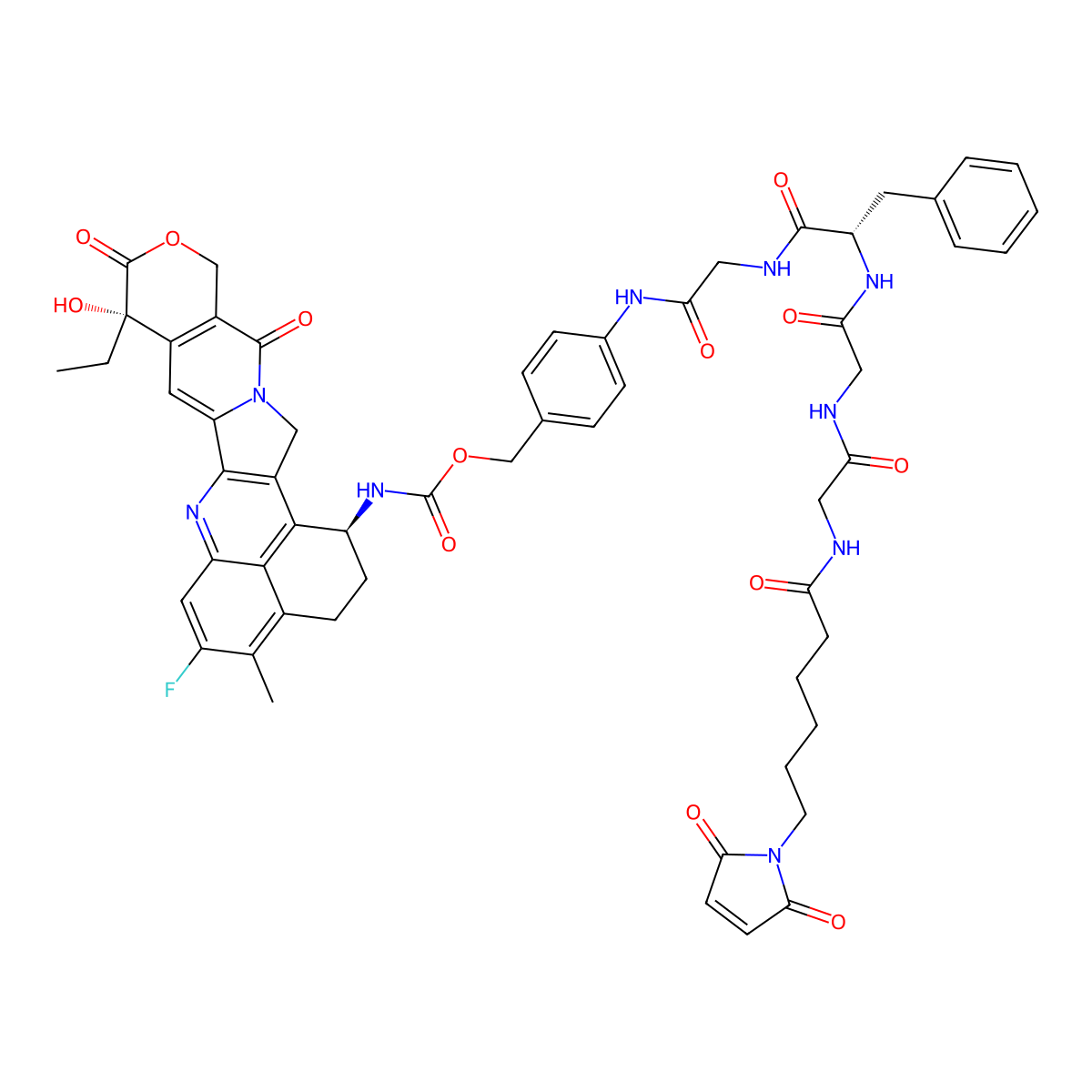 MC-GGFG-PAB-Exatecan molecular structure, CAS 2928560-25-0