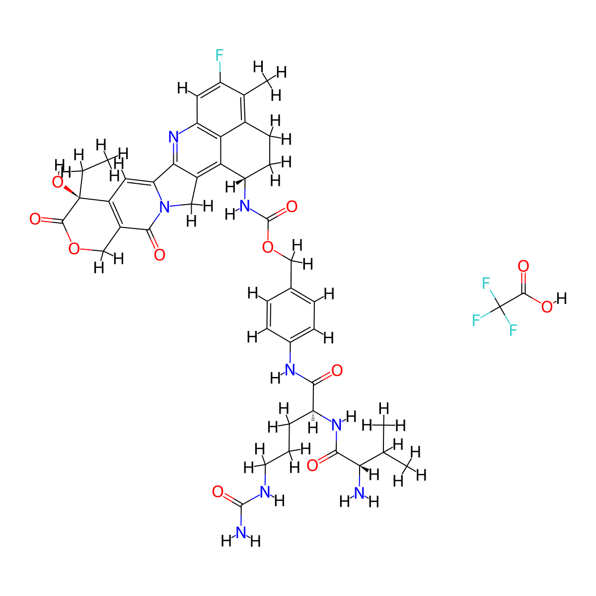 Val-Cit-PAB-Exatecan TFA molecular structure, CAS 2928571-44-0