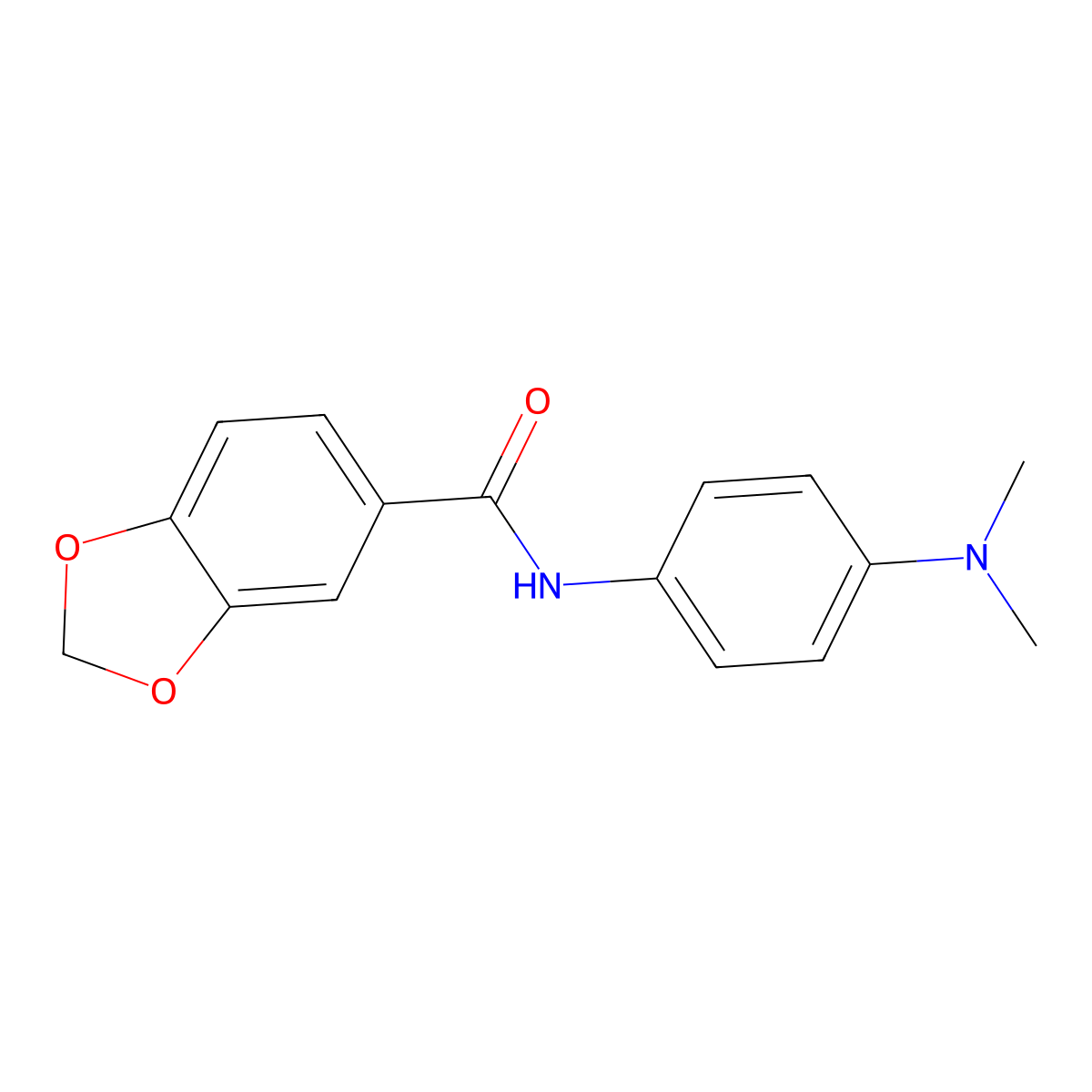N-[4-(dimethylamino)phenyl]-1,3-benzodioxole-5-carboxamide molecular structure, CAS 292867-18-6
