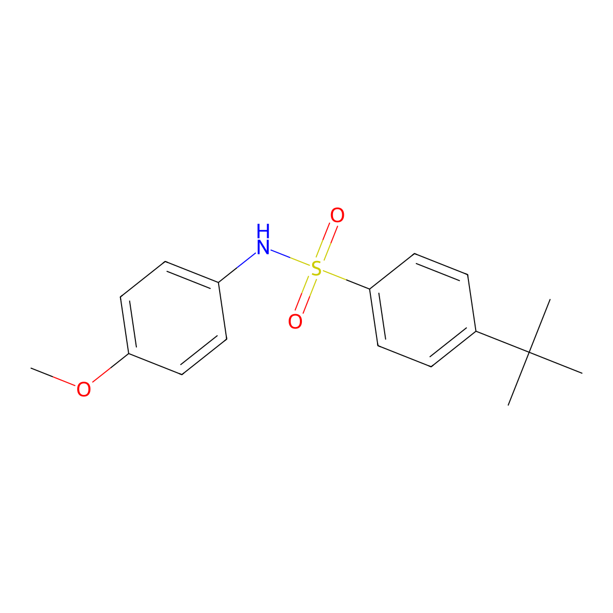 4-tert-butyl-N-(4-methoxyphenyl)benzenesulfonamide molecular structure, CAS 292867-21-1