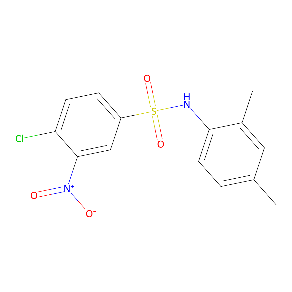 4-chloro-N-(2,4-dimethylphenyl)-3-nitrobenzene-1-sulfonamide molecular structure, CAS 292867-27-7