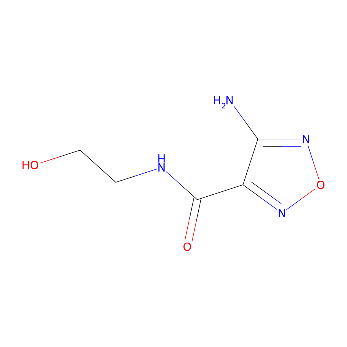 4-amino-N-(2-hydroxyethyl)-1,2,5-oxadiazole-3-carboxamide molecular structure, CAS 292869-91-1